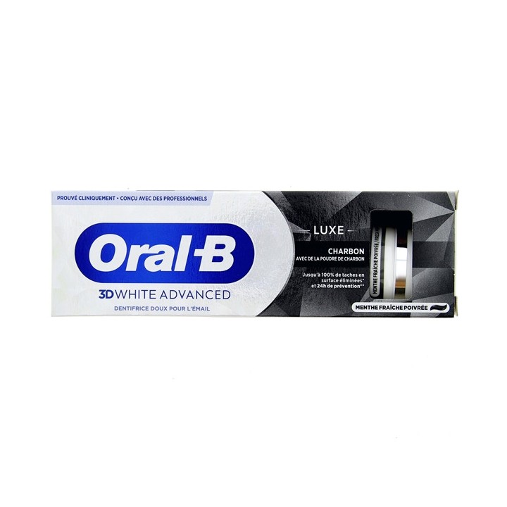 Oral-B Dentifrice 3D White Advanced Luxe Charbon 75ml - IllicoPharma
