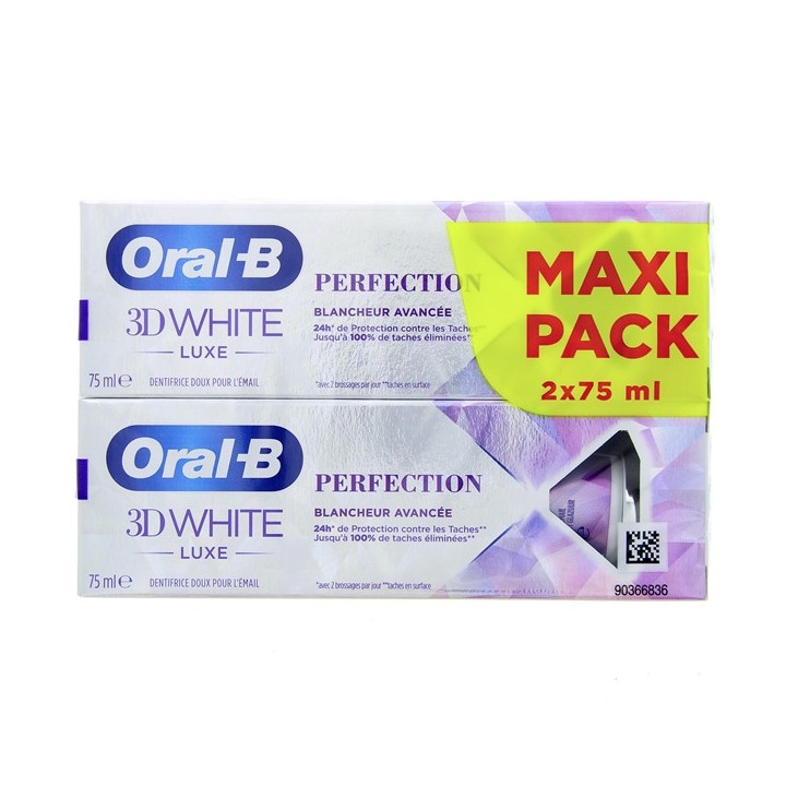 Oral-B Dentifrice 3D White Advanced Luxe Perfection 2x75ml - IllicoPharma