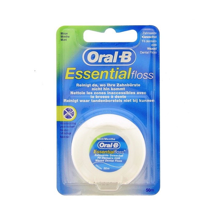 Oral-B Fil Dentaire Ciré Essential Floss Menthe 50m - IllicoPharma