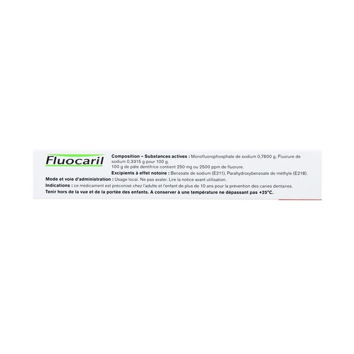 Dentifrice Bi-fluoré 250mg Pâte 2x75ml - Fluocaril - IllicoPharma
