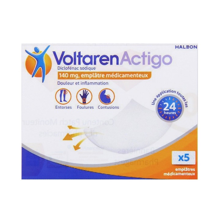 VoltarenActigo Emplâtre Médicamenteux x5 - IllicoPharma