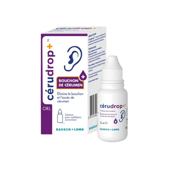Cerudrop+ Solution Auriculaire 12ml Bausch + Lomb - IllicoPharma