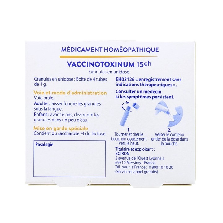 Vaccinotoxinum 15ch doses Boiron - 4 unidoses