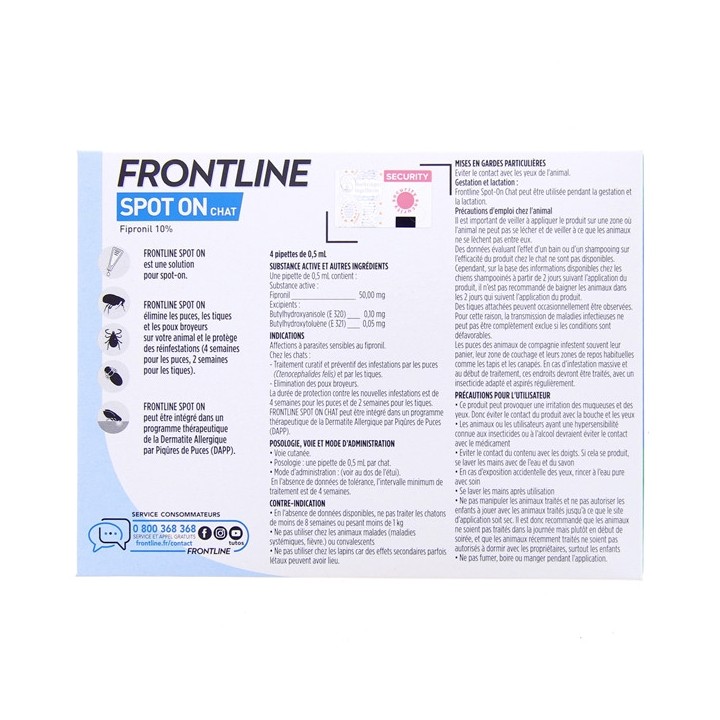 Frontline Spot-on Chat x3 pipettes - Frontline - Produits vétérinaires