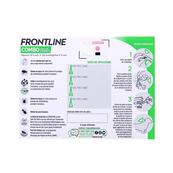 Frontline Combo Spot-On Chien S - 6 pipettes - Pharmacie IllicoPharma