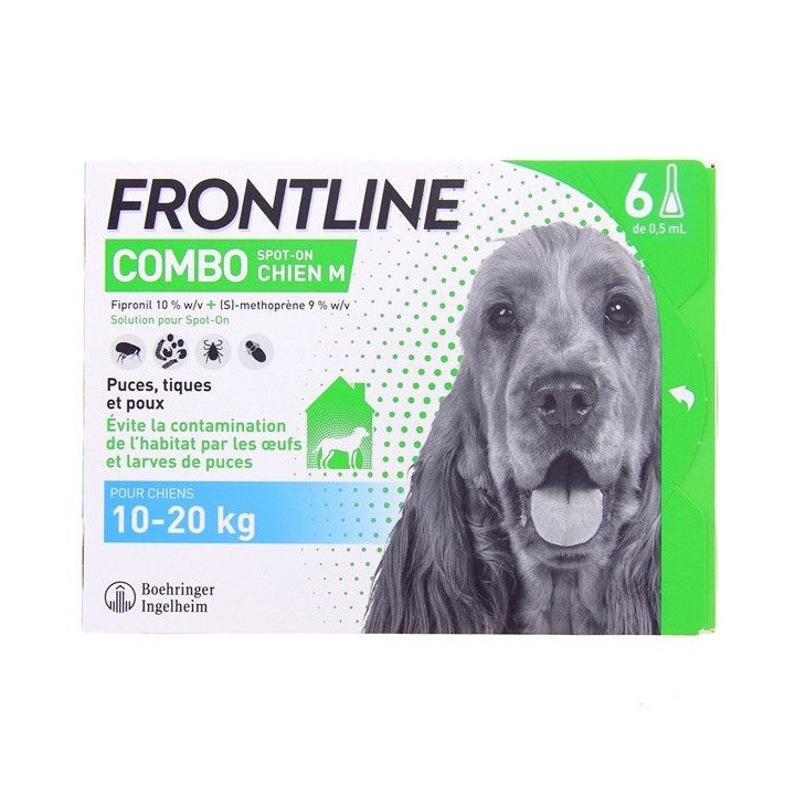Frontline Combo chien M (10-20kg) x6 - Frontline - Produits vétérinaires