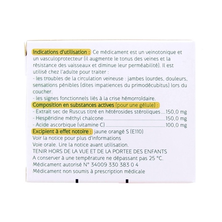 Cyclo 3 Fort 30 Gélules, Jambes lourdes, varices, e-Pharmacie IllicoPharma