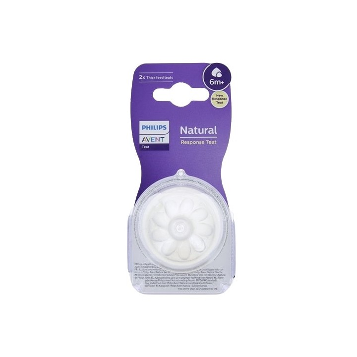 Tétines Natural Response Débit 6 Liquide Épais x2 Avent - IllicoPharma