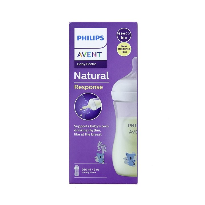 Biberon Natural Response 1m+ Koala 260ml Avent - Pharmacie en ligne IllicoPharma