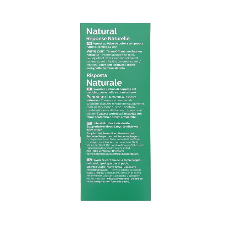 Biberon en verre Natural Response 1m+ 240ml - Avent - IllicoPharma