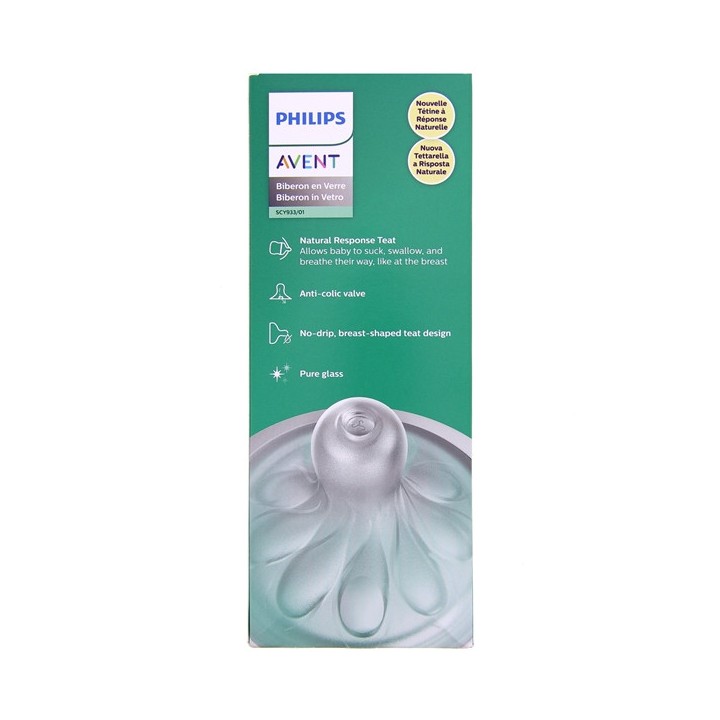 Biberon en verre Natural Response 1m+ 240ml - Avent - IllicoPharma