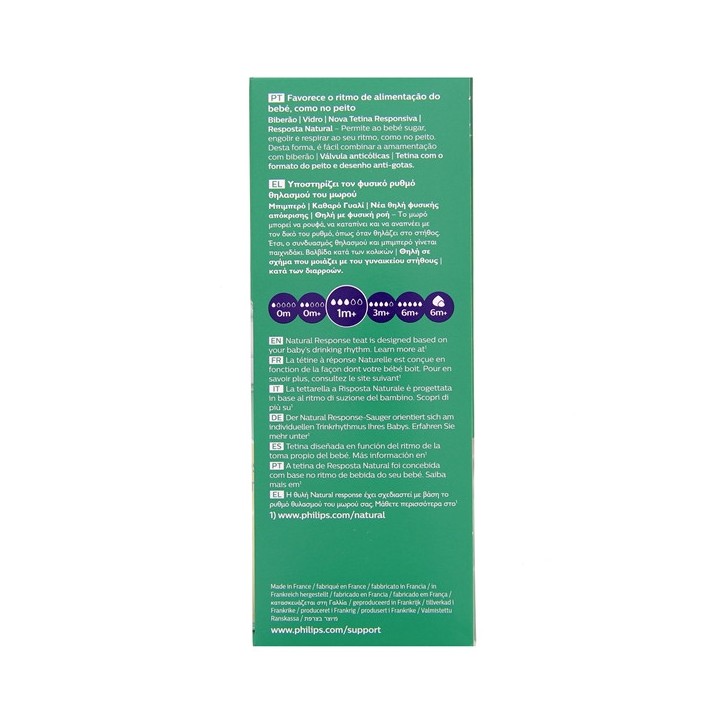Biberon en verre Natural Response 1m+ 240ml - Avent - IllicoPharma