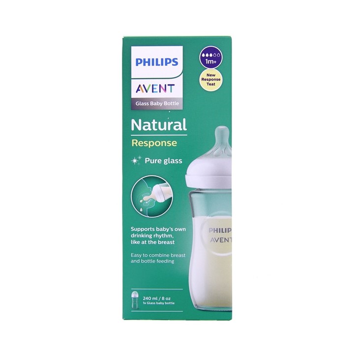 Biberon en verre Natural Response 1m+ 240ml - Avent - IllicoPharma