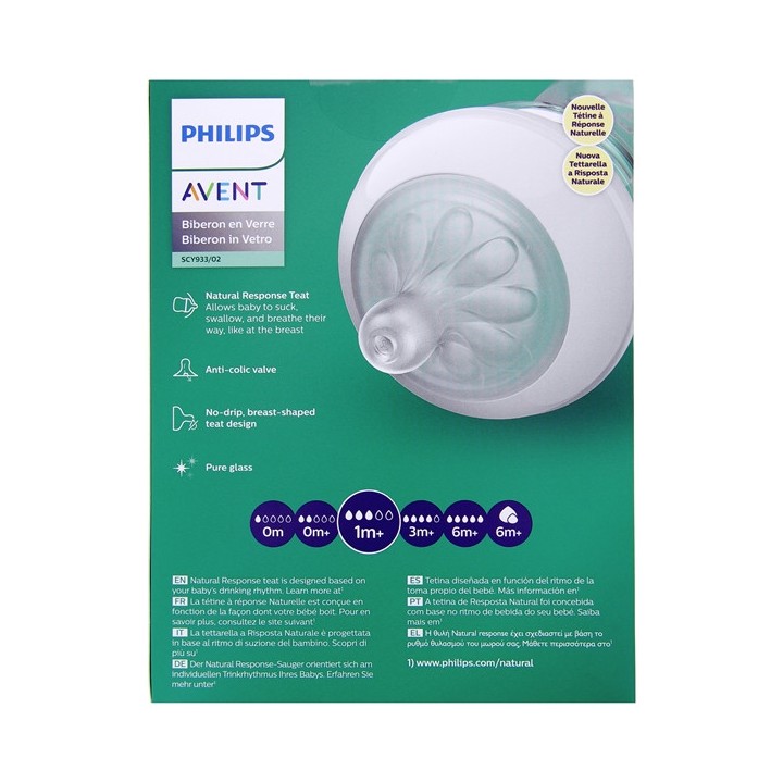 Biberon en verre Natural Response 1m+ 2x240ml - Avent - IllicoPharma