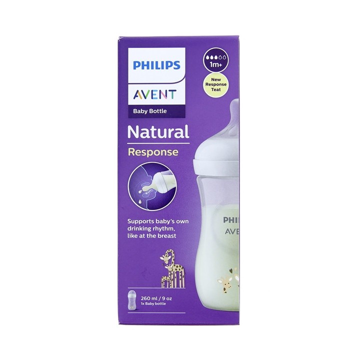 Biberon Natural Response 1m+ Girafe 260ml Avent - Pharmacie en ligne IllicoPharma