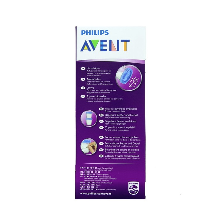 Pots de Conservation de Lait Maternel 5x180ml Avent - IllicoPharma