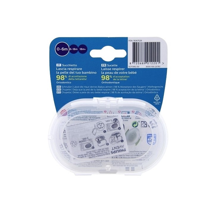 Sucettes Ultra Air 0-6m x2 Bleu Vert Avent - IllicoPharma