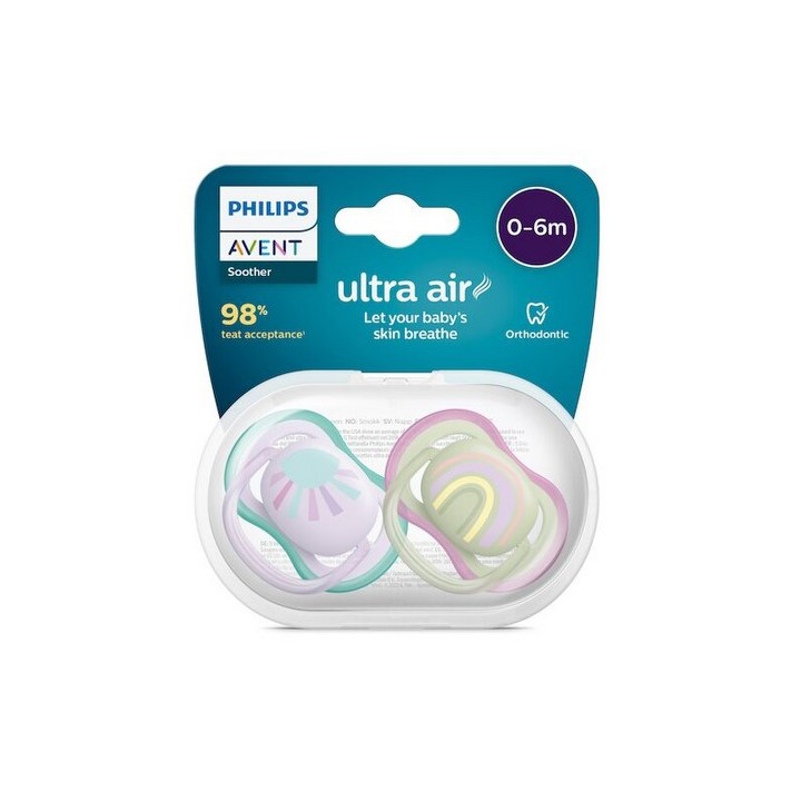 Sucettes Ultra Air 0-6m x2 Bleu Vert Avent - IllicoPharma
