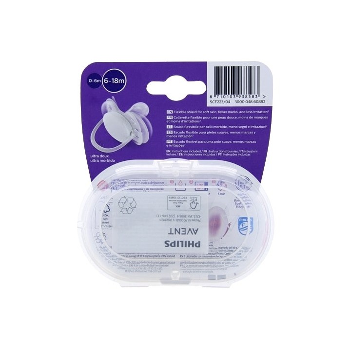 Sucettes Ultra Soft 6-18m x2 Rose Avent - IllicoPharma