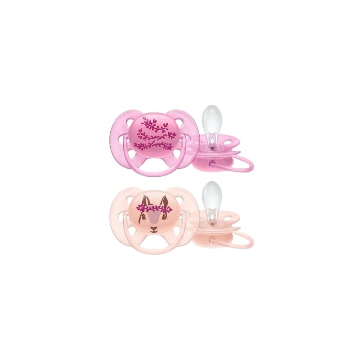 Sucettes Ultra Soft 6-18m x2 Rose Avent - IllicoPharma