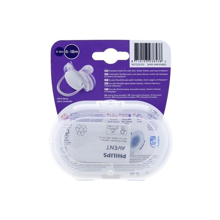 Sucettes Ultra Soft 6-18m x2 Beu Avent - Pharmacie en ligne IllicoPharma
