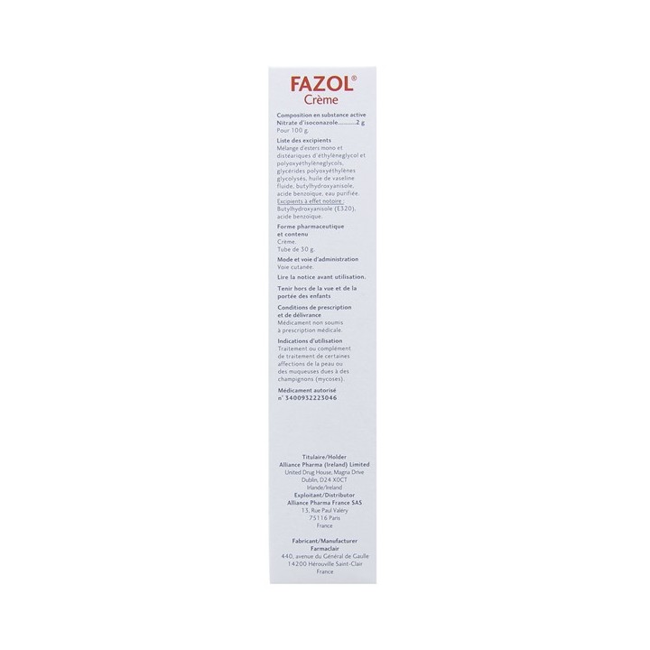 Fazol 2 % Crème - Médicament Mycoses - IllicoPharma