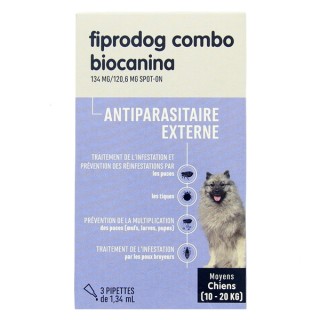 Fiprodog Combo Moyens Chiens x3 pipettes Biocanina - IllicoPharma