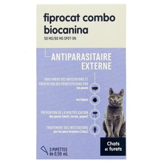 Fiprocat Combo Chats & Furets x3 pipettes Biocanina - IllicoPharma