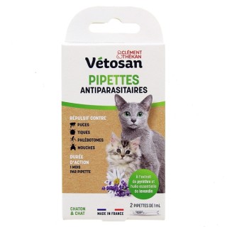 Vétosan Pipettes Répulsives Chaton & Chat x2 - Clément Thékan - IllicoPharma