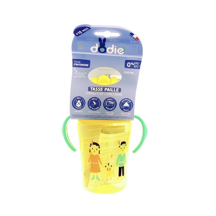 Tasse Paille +18mois Jaune - 350ml - Dodie - IllicoPharma