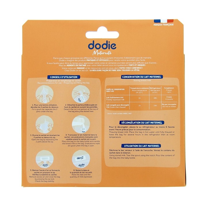 Sachets de conservation - 20x270ml - Allaitement - Dodie - IllicoPharma
