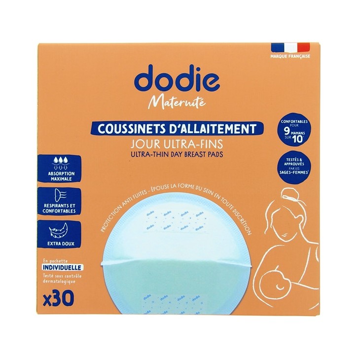 Coussinets d'allaitement Ultra-fins Jour - Boîte de 30 - Dodie - IllicoPharma
