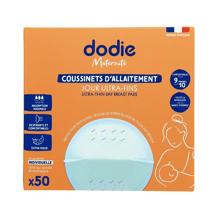 Coussinets d'allaitement Ultra-fins Jour - Boîte de 50 - Dodie - IllicoPharma