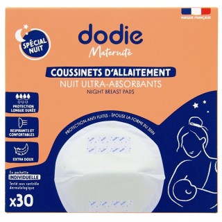 Coussinets d'Allaitement Ultra-Absorbants Nuit - Boîte de 30 - Dodie - IllicoPharma