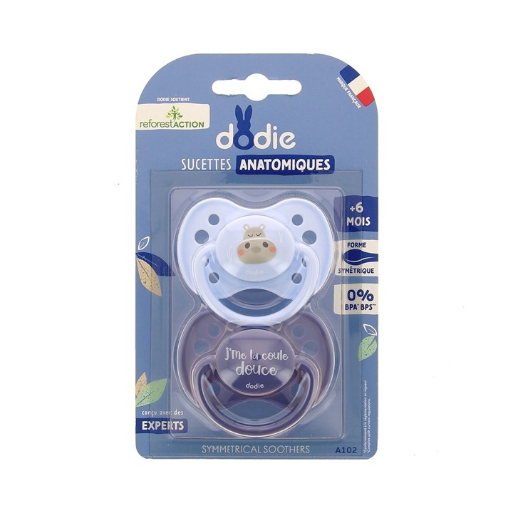 Sucettes Anatomiques +6 mois Hippo x2 - Dodie - IllicoPharma