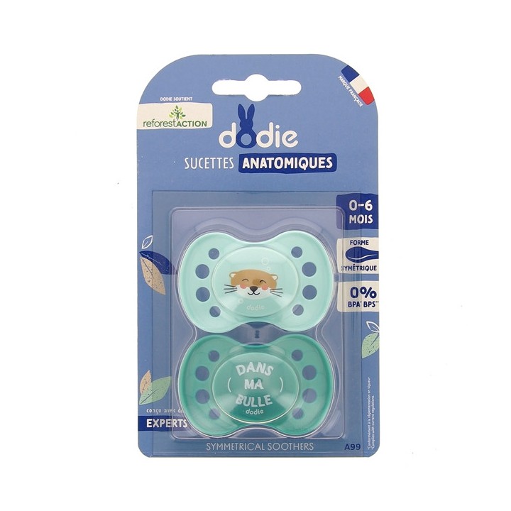 Sucettes Anatomiques 0-6 mois Loutre x2 - Dodie - IllicoPharma