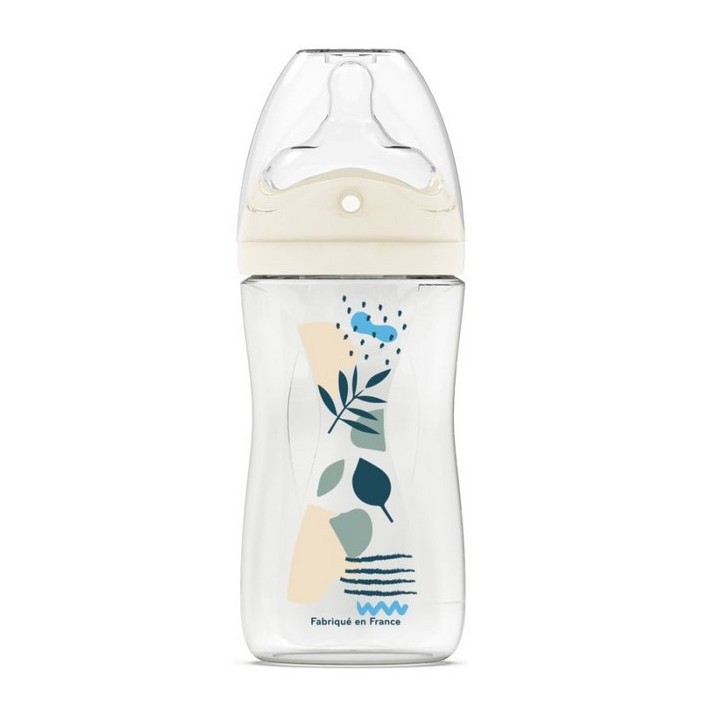Biberon Tétine multi-perforée anti-coliques Débit 2 Nature Bleu 270ml - Dodie - IllicoPharma