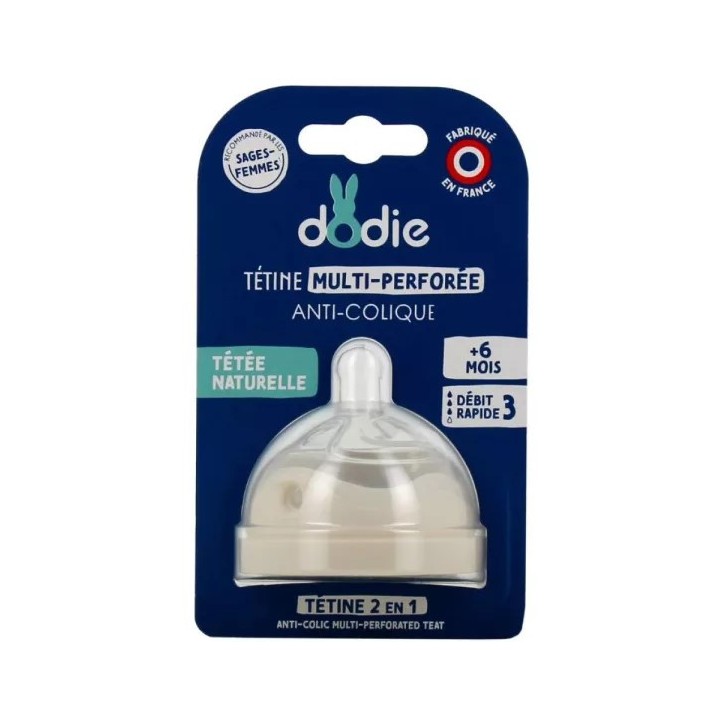 Tétine Multi-Perforée Anti-Colique Débit 3 - Dodie - IllicoPharma