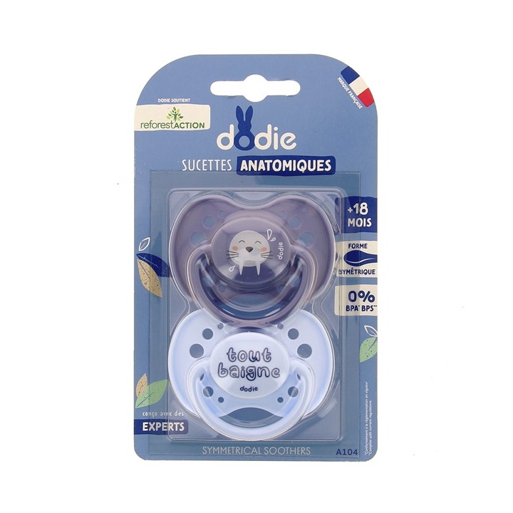 Sucettes Anatomiques +18 mois Phoque Roux x2 - Dodie - IllicoPharma
