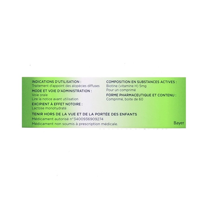 Biotine Bayer 5mg 60 comprimés - e-Pharmacie IllicoPharma