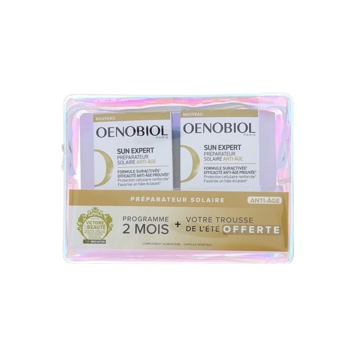 Oenobiol Sun Expert Préparateur Solaire Anti-âge 2x30 capsules + Trousse Offerte - IllicoPharma