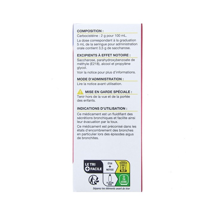 Carbocisteine Viatris Conseil 2% enfants Sirop 125ml Viatris - IllicoPharma
