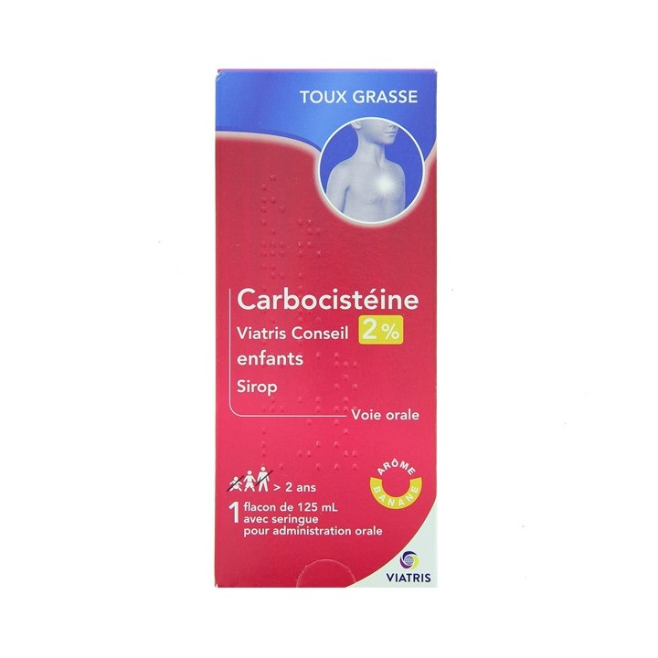 Carbocisteine Viatris Conseil 2% enfants Sirop 125ml Viatris - IllicoPharma