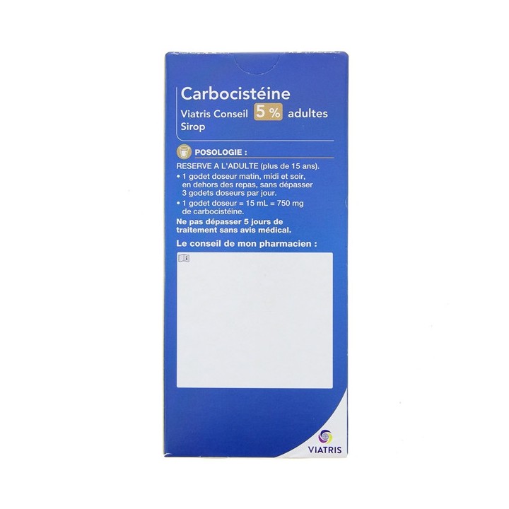 Carbocisteine Viatris Conseil 5% Adultes Sirops 200ml Viatris - IllicoPharma