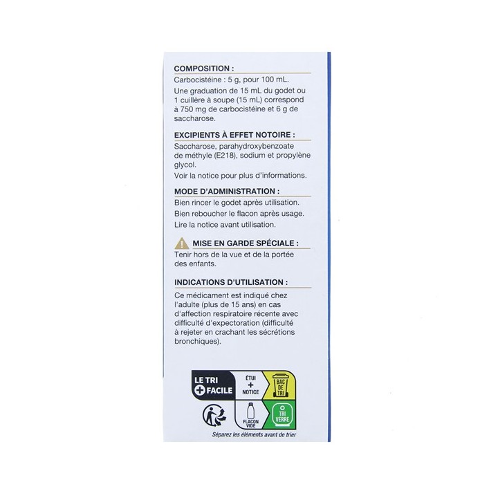 Carbocisteine Viatris Conseil 5% Adultes Sirops 200ml Viatris - IllicoPharma