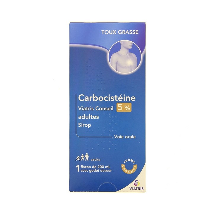 Carbocisteine Viatris Conseil 5% Adultes Sirops 200ml Viatris - IllicoPharma