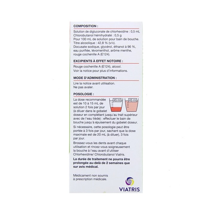 Chlorhexidine/chlorobutanol 200ml - Viatris - Pharmacie en ligne IllicoPharma