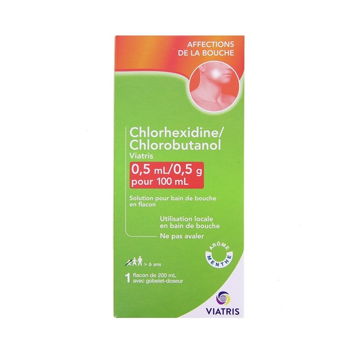 Chlorhexidine/chlorobutanol 200ml - Viatris - Pharmacie en ligne IllicoPharma