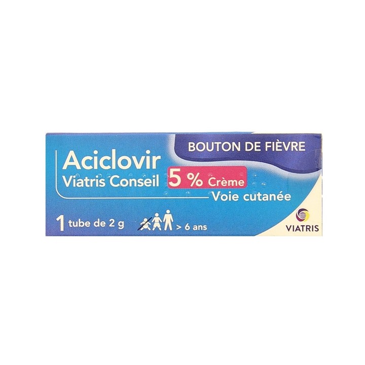 Aciclovir 5% Crème Tube 2g - Viatris - Pharmacie en ligne IllicoPharma
