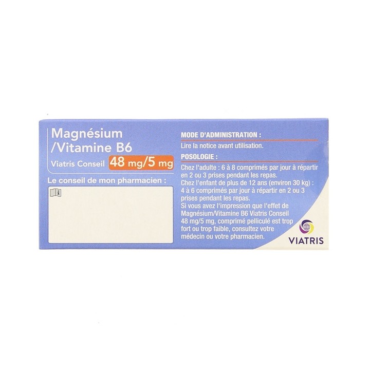 Magnésium Vitamine B6 x50cpr - Viatris - Pharmacie en ligne IllicoPharma